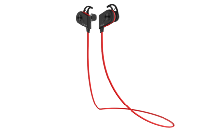 Bluetooth earphones KREZ SPORT EP04, black & red
